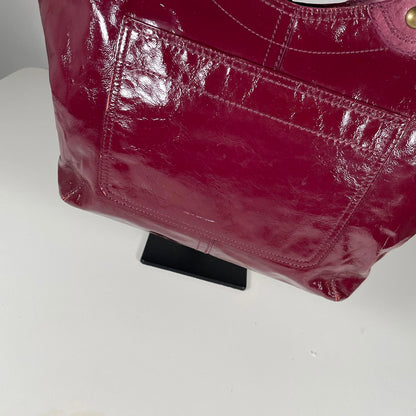 Coach Burgundy Red Patent Leather Shoulder Bag C0873-12352