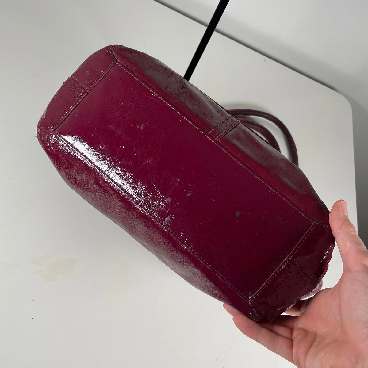Coach Burgundy Red Patent Leather Shoulder Bag C0873-12352
