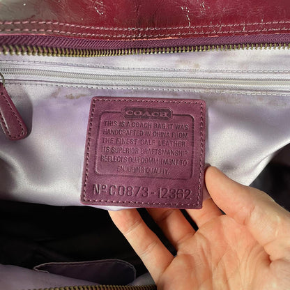 Coach Burgundy Red Patent Leather Shoulder Bag C0873-12352