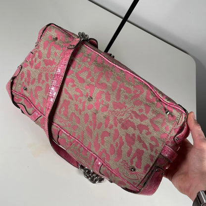 Guess Pink Cheetah Print Convertible Shoulder Bag