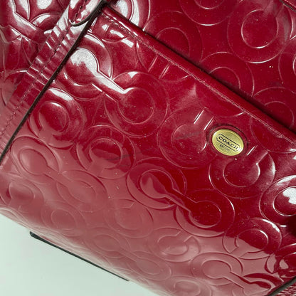 Coach Red OP Glossy Patent Leather Shoulder Carryall Bag H1320-F26038