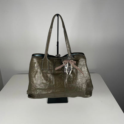 Coach Green Patent Leather Carryall Shoulder Bag E1093-F15658