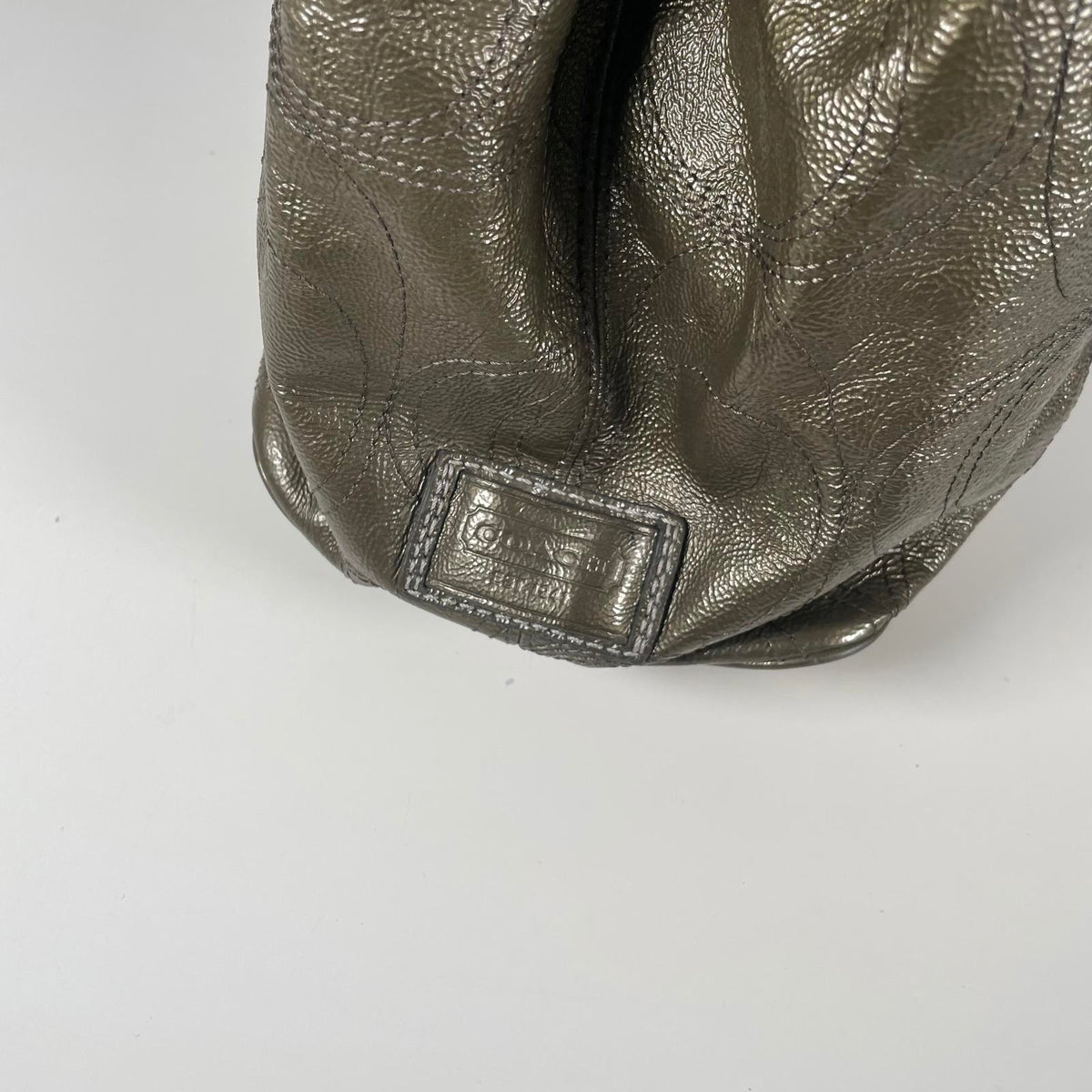 Coach Green Patent Leather Carryall Shoulder Bag E1093-F15658
