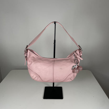 Rare Coach Soho Pink Leather Hobo Shoulder Bag Handbag L04D-9464