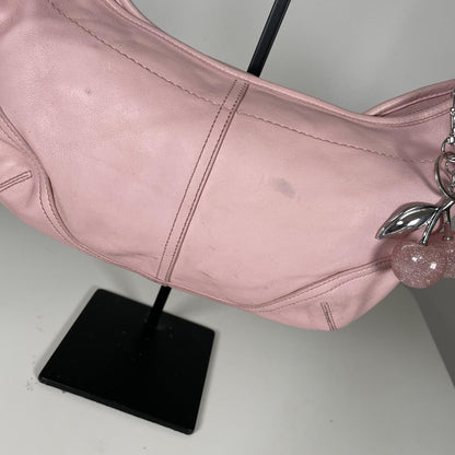 Rare Coach Soho Pink Leather Hobo Shoulder Bag Handbag L04D-9464