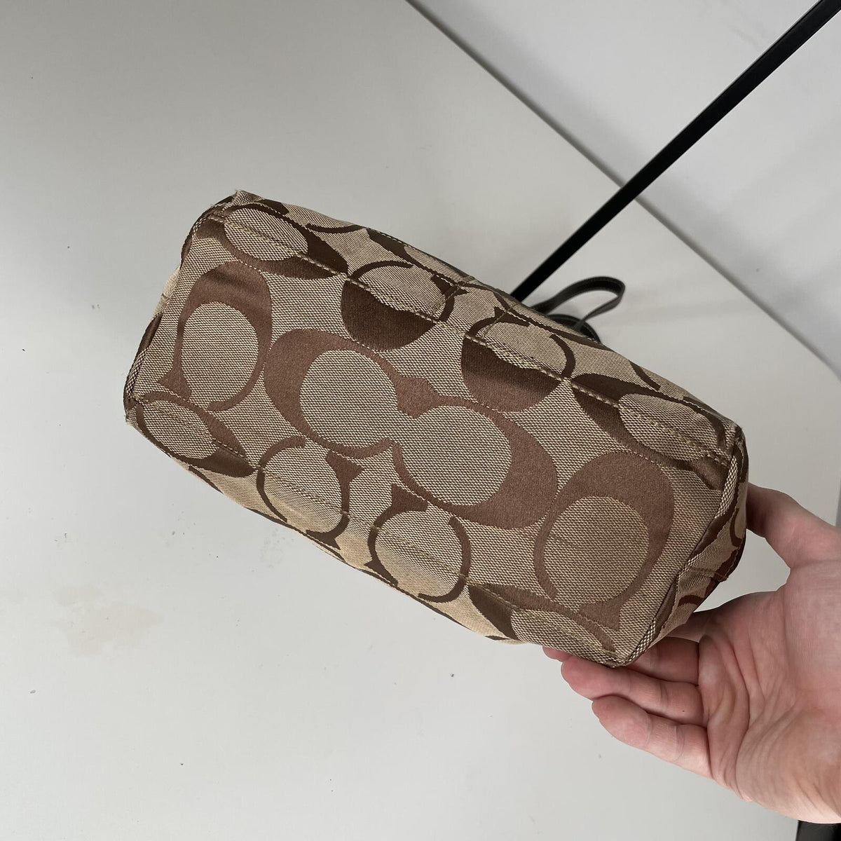 Coach Brown Signature Monogram Canvas Shoulder Bag C06K-10124