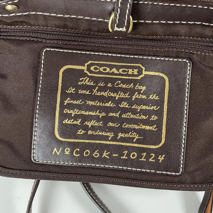 Coach Brown Signature Monogram Canvas Shoulder Bag C06K-10124