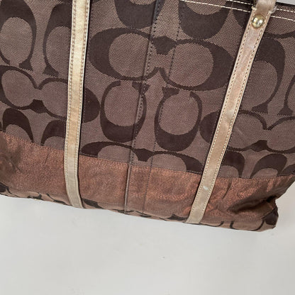 Coach Brown Signature Monogram Canvas Maternity Shoulder Bag G0771-10838