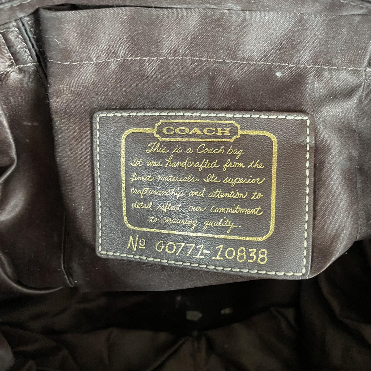 Coach Brown Signature Monogram Canvas Maternity Shoulder Bag G0771-10838