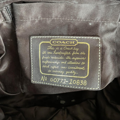 Coach Brown Signature Monogram Canvas Maternity Shoulder Bag G0771-10838