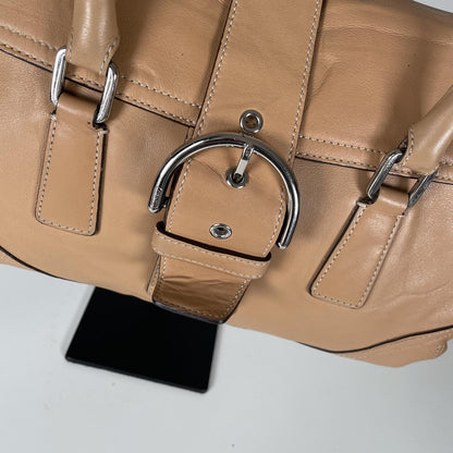 Coach Hampton Beige Leather Buckle Shoulder Bag L04S-9550