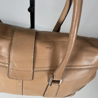 Coach Hampton Beige Leather Buckle Shoulder Bag L04S-9550