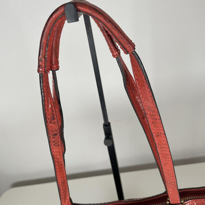 Coach Black Patent Leather Shoulder Bag Red Trim  L1295-F19198