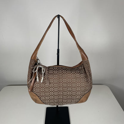 Coach Signature Monogram Hobo Shoulder Bag Brown A3K-6617