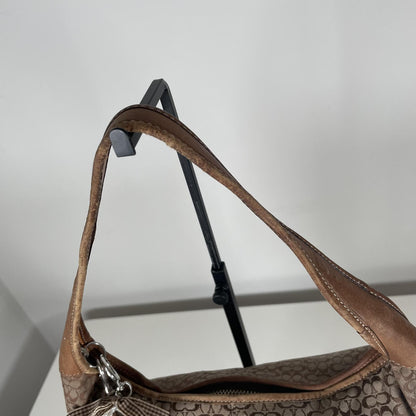 Coach Signature Monogram Hobo Shoulder Bag Brown A3K-6617