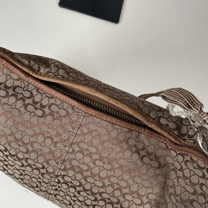 Coach Signature Monogram Hobo Shoulder Bag Brown A3K-6617