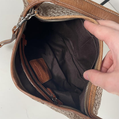 Coach Signature Monogram Hobo Shoulder Bag Brown A3K-6617
