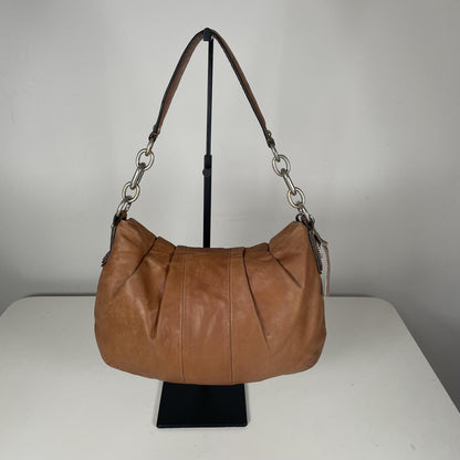 Coach Tan Leather Hobo Shoulder Bag Handbag Purse Chain Detail F1069-15336