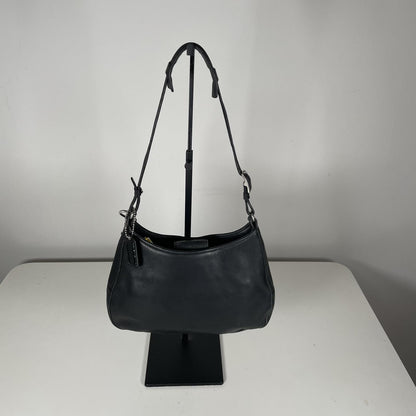 Coach Black Leather Half Moon Shoulder Bag Handbag Purse D1K-8319