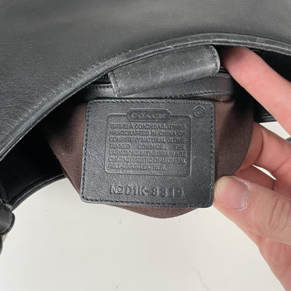 Coach Black Leather Half Moon Shoulder Bag Handbag Purse D1K-8319