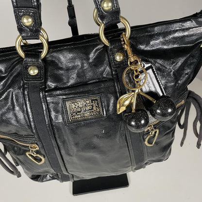 Coach Poppy Black Patent Leather Shoulder Bag K1271-F20047