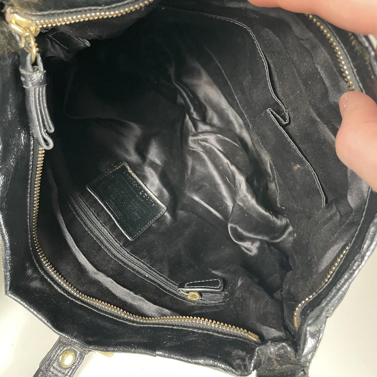 Coach Poppy Black Patent Leather Shoulder Bag K1271-F20047