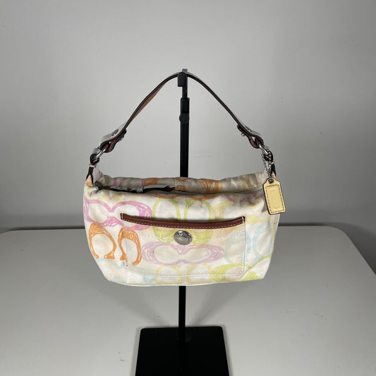Coach Scribble Multicolor Mini Shoulder Bag Handbag Purse Baguette Y2K