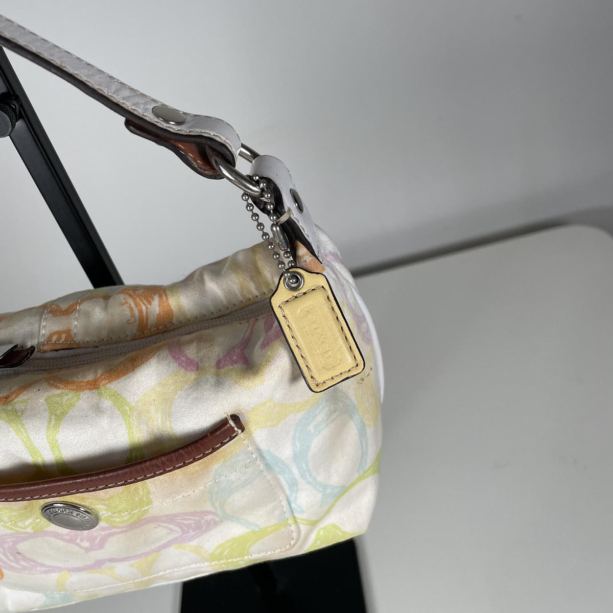 Coach Scribble Multicolor Mini Shoulder Bag Handbag Purse Baguette Y2K