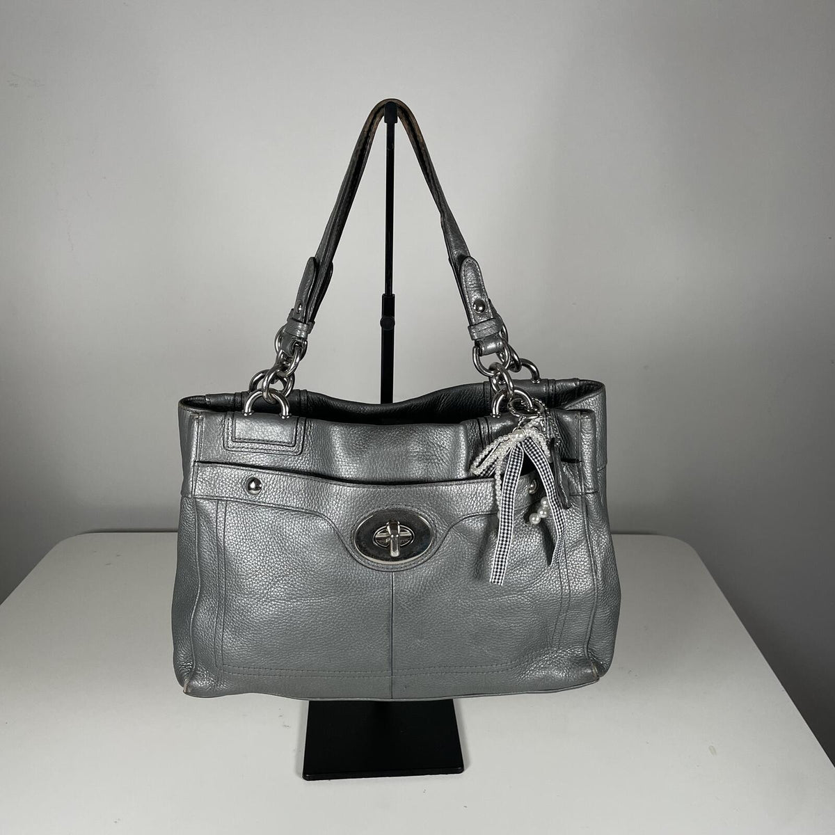 Coach Penelope Silver Pebbled Leather Shoulder Bag H1169-F16531