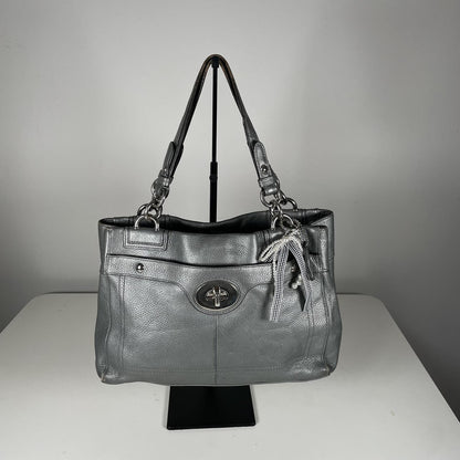 Coach Penelope Silver Pebbled Leather Shoulder Bag H1169-F16531