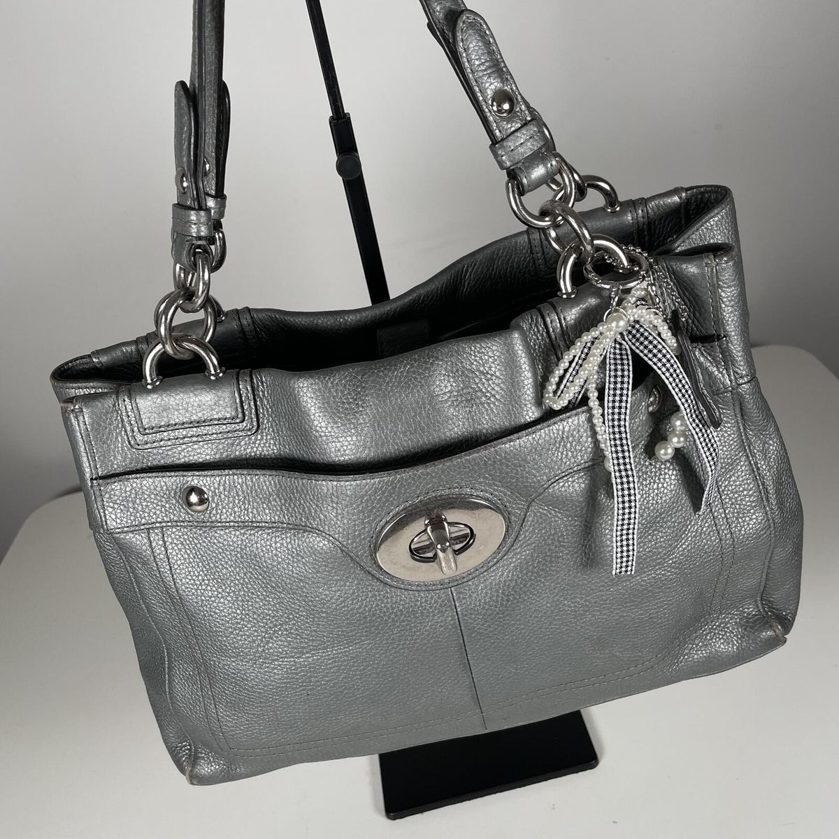 Coach Penelope Silver Pebbled Leather Shoulder Bag H1169-F16531