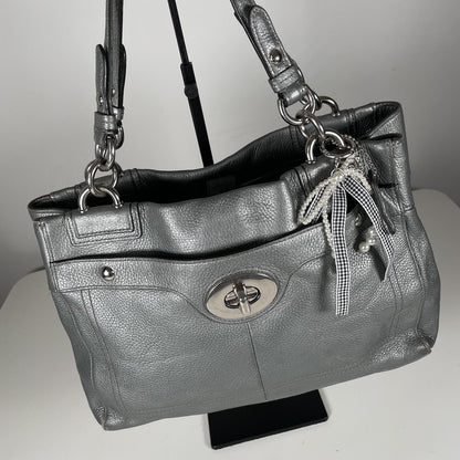 Coach Penelope Silver Pebbled Leather Shoulder Bag H1169-F16531
