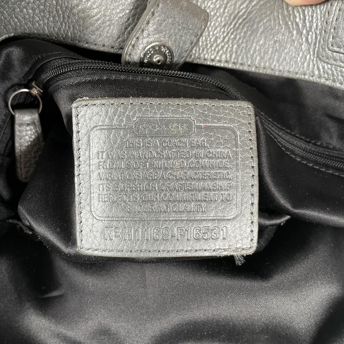 Coach Penelope Silver Pebbled Leather Shoulder Bag H1169-F16531