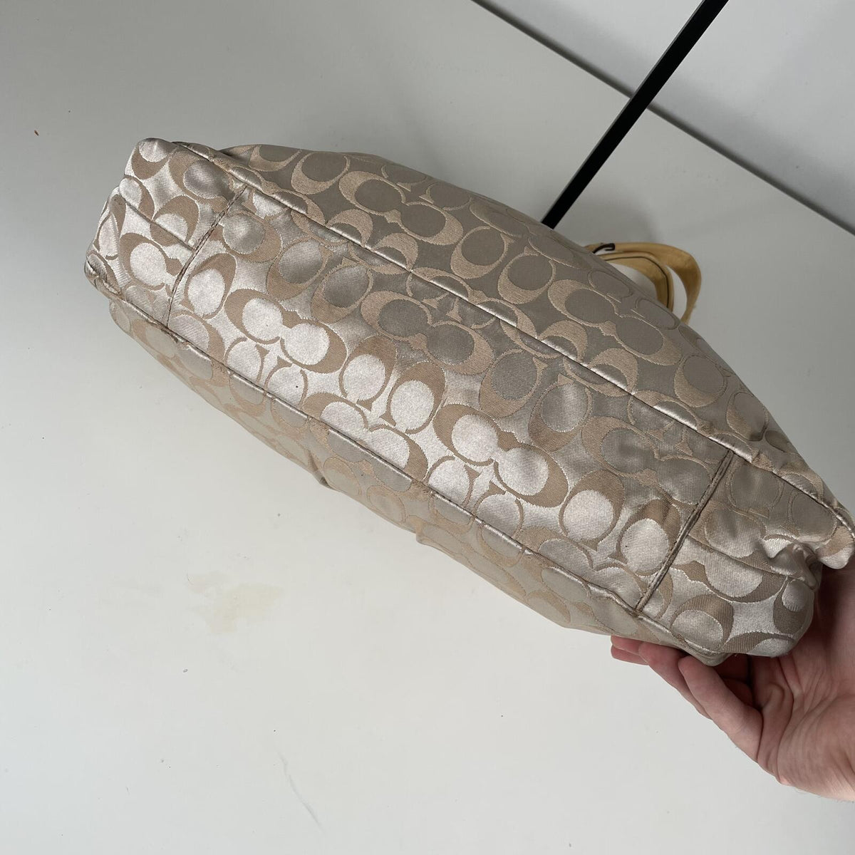 Coach Ashley Signature Monogram Shoulder Bag Beige Yellow K1160-F15510