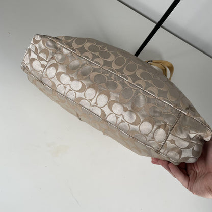 Coach Ashley Signature Monogram Shoulder Bag Beige Yellow K1160-F15510