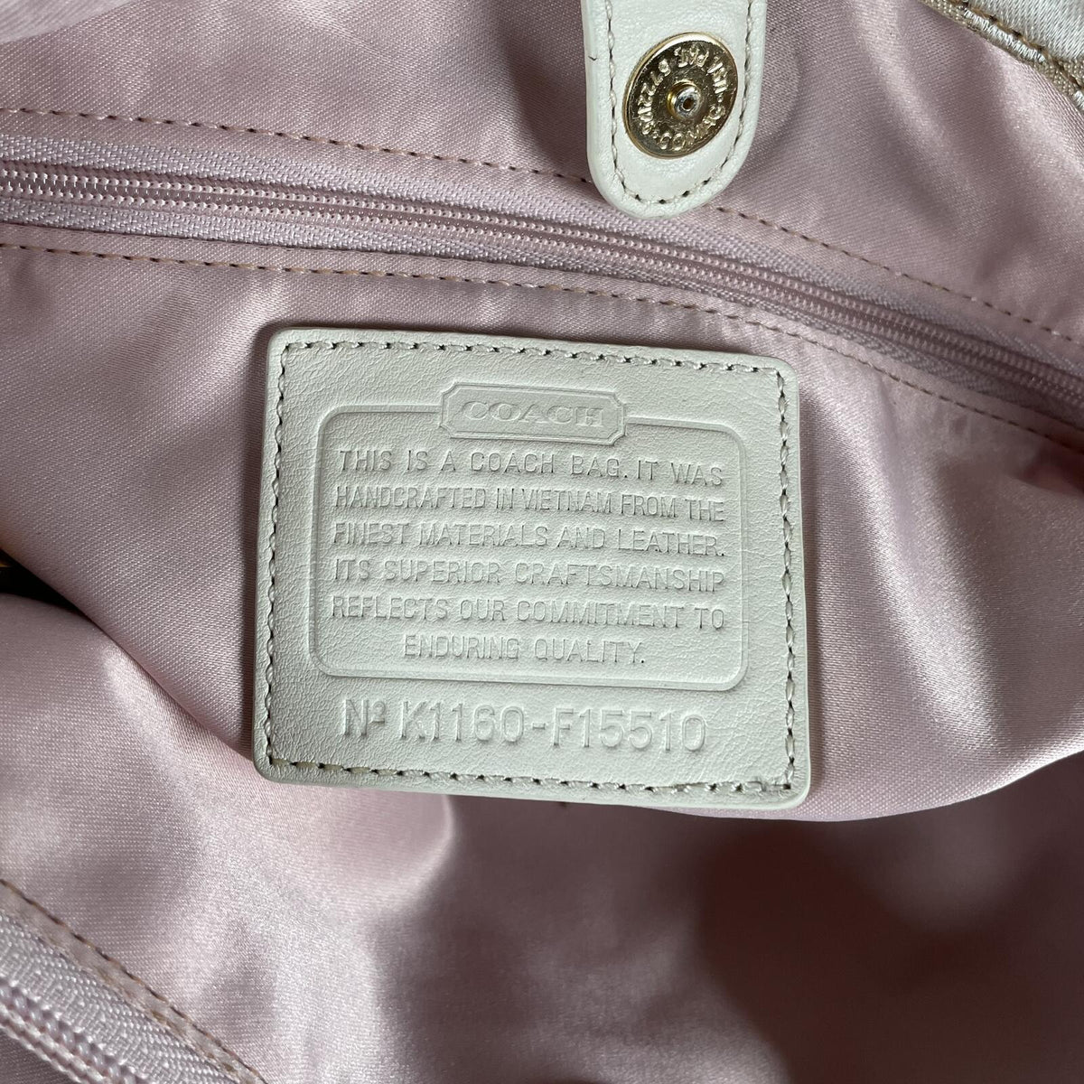 Coach Ashley Signature Monogram Shoulder Bag Beige Yellow K1160-F15510