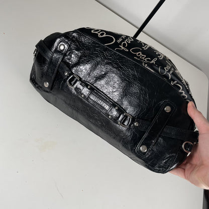 Coach Madison Sabrina Horse & Carriage Black Leather Shoulder Bag G01077-F15653