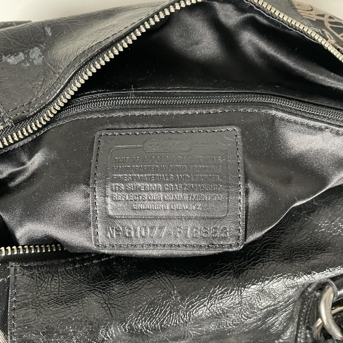 Coach Madison Sabrina Horse & Carriage Black Leather Shoulder Bag G01077-F15653