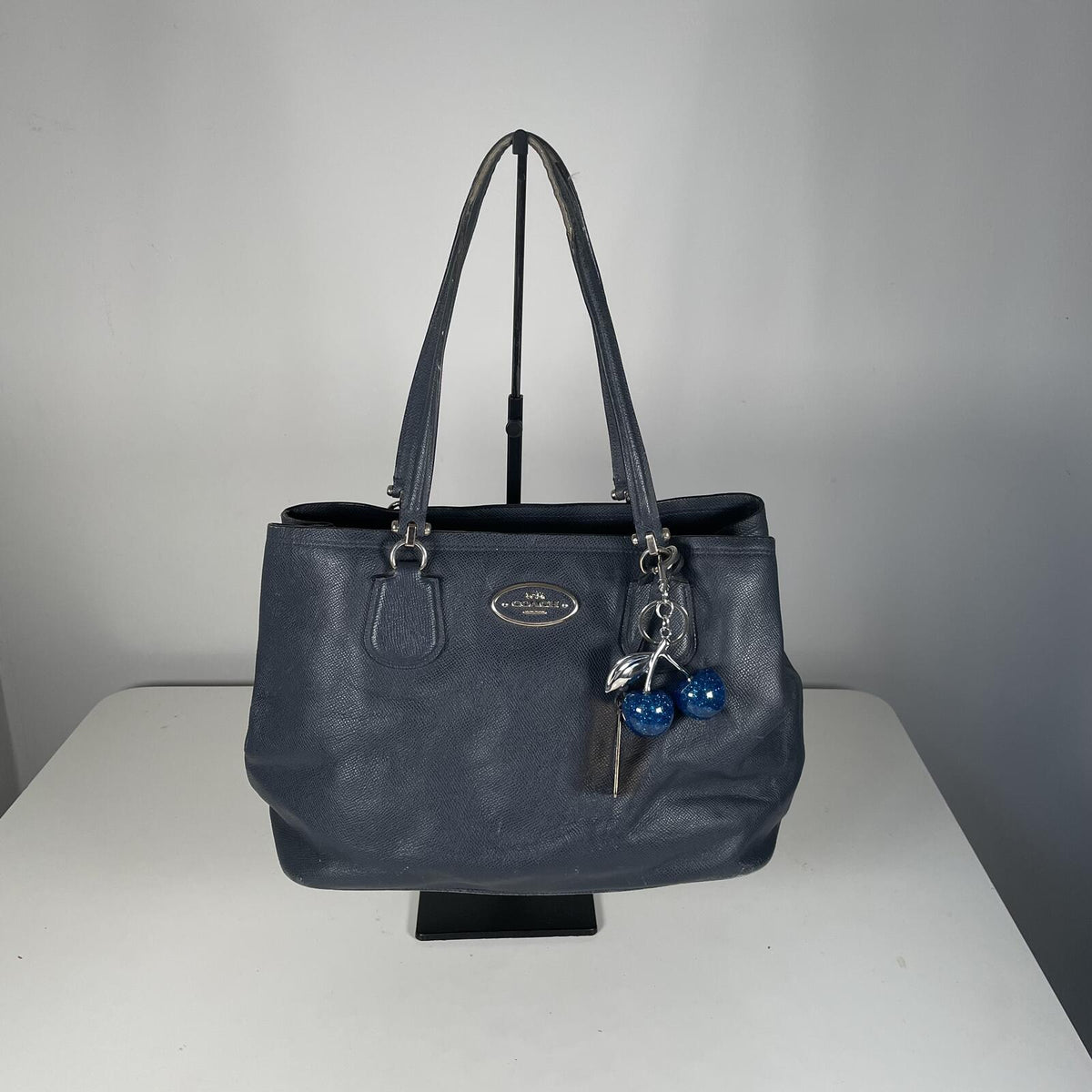 Coach Blue Leather Shoulder Bag Handbag Purse