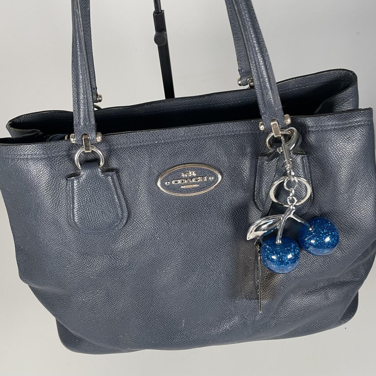 Coach Blue Leather Shoulder Bag Handbag Purse