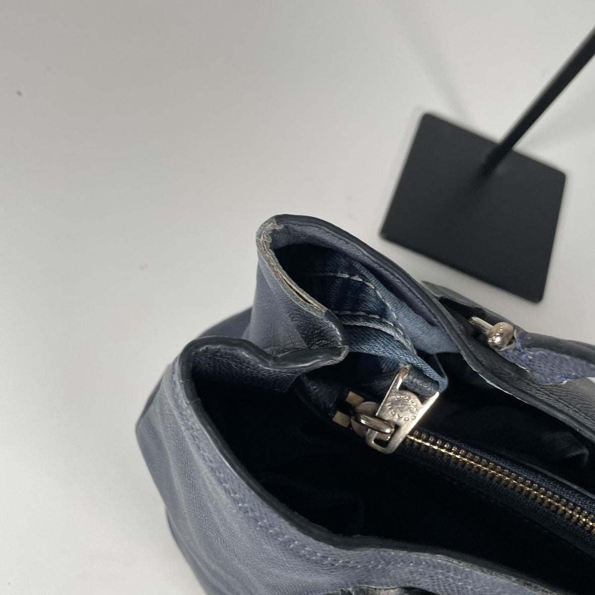 Coach Blue Leather Shoulder Bag Handbag Purse