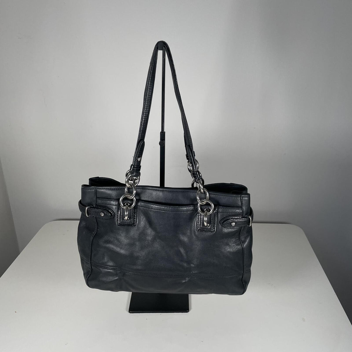 Coach Black Leather Carryall Shoulder Bag J1020-16460