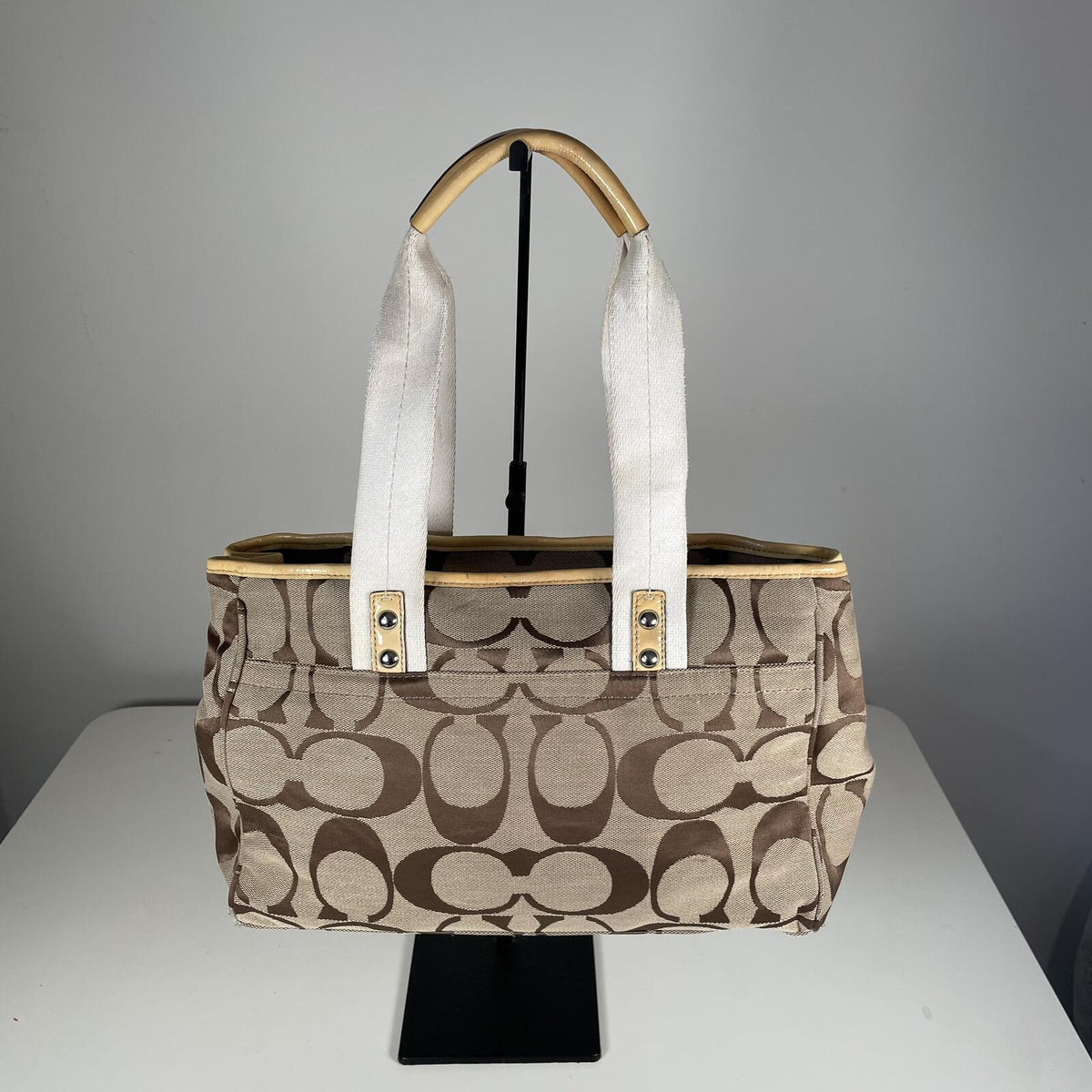 Coach Daisy Carryall Tote Shoulder Bag Beige Yellow Detail D1193-F14878