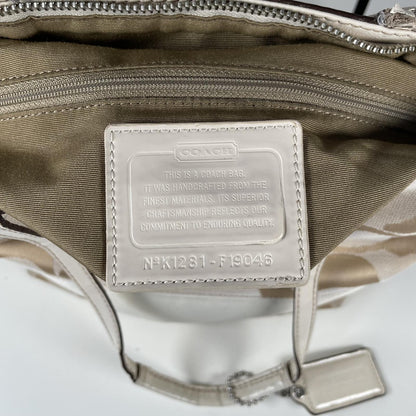 Coach Beige Signature Monogram Tote Shoulder Bag Handbag Purse Y2K K1281-F19046