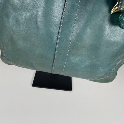 Coach Nancy Dark Green Leather Tote Shoulder Bag Retro Handbag E0982-F13995