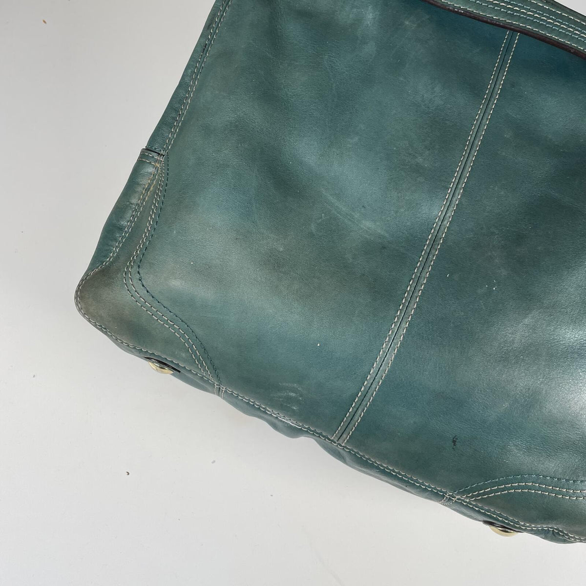 Coach Nancy Dark Green Leather Tote Shoulder Bag Retro Handbag E0982-F13995