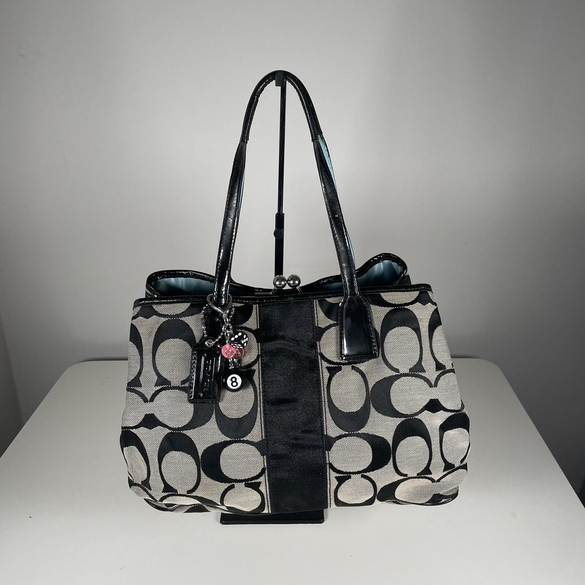 Coach Black Signature Monogram Shoulder Bag E1093-F1533