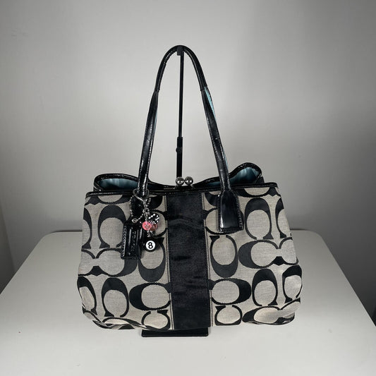 Coach Black Signature Monogram Shoulder Bag E1093-F1533