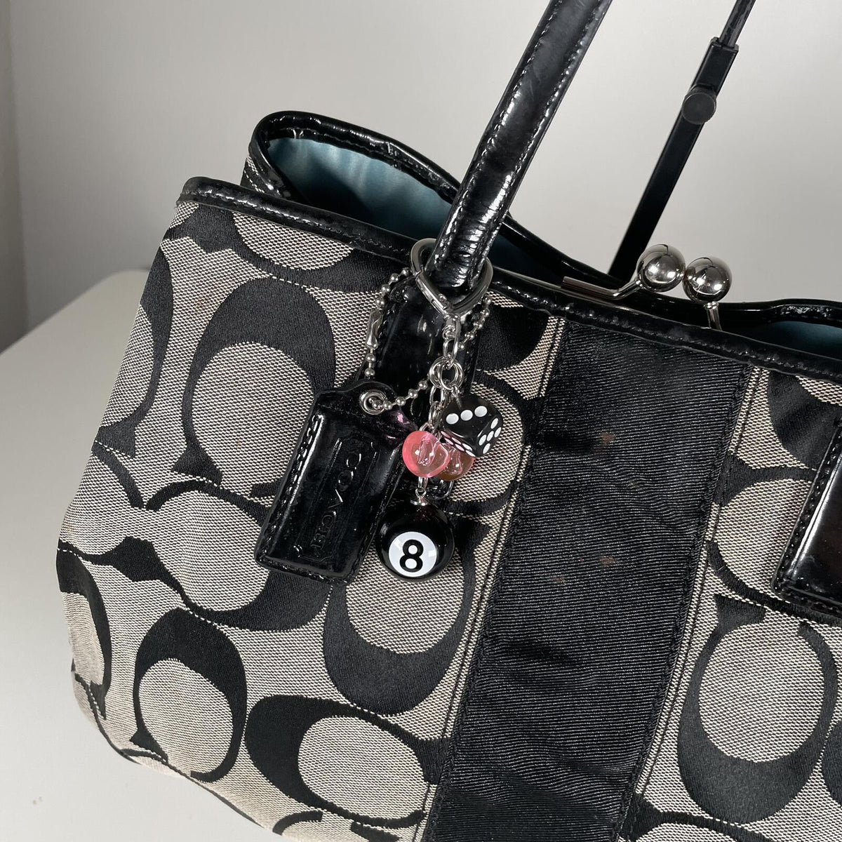 Coach Black Signature Monogram Shoulder Bag E1093-F1533