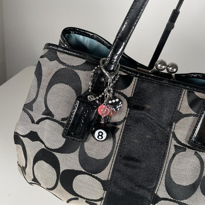 Coach Black Signature Monogram Shoulder Bag E1093-F1533